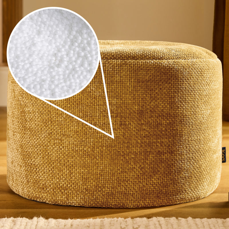 Pouf rond en chenille Milano - Doré