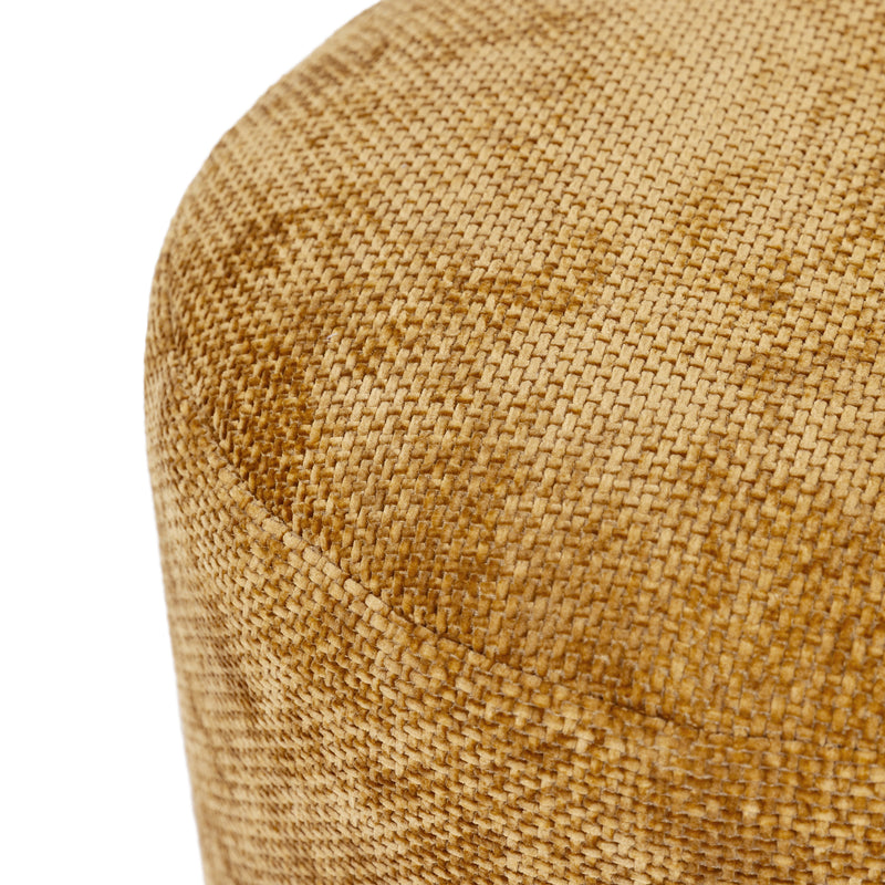 Pouf rond en chenille Milano - Doré