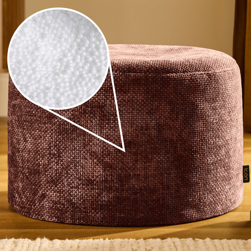 Pouf rond en chenille Milano - Mûre