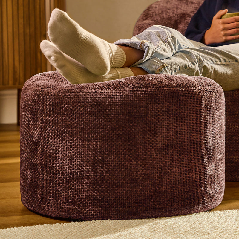 Pouf rond en chenille Milano - Mûre