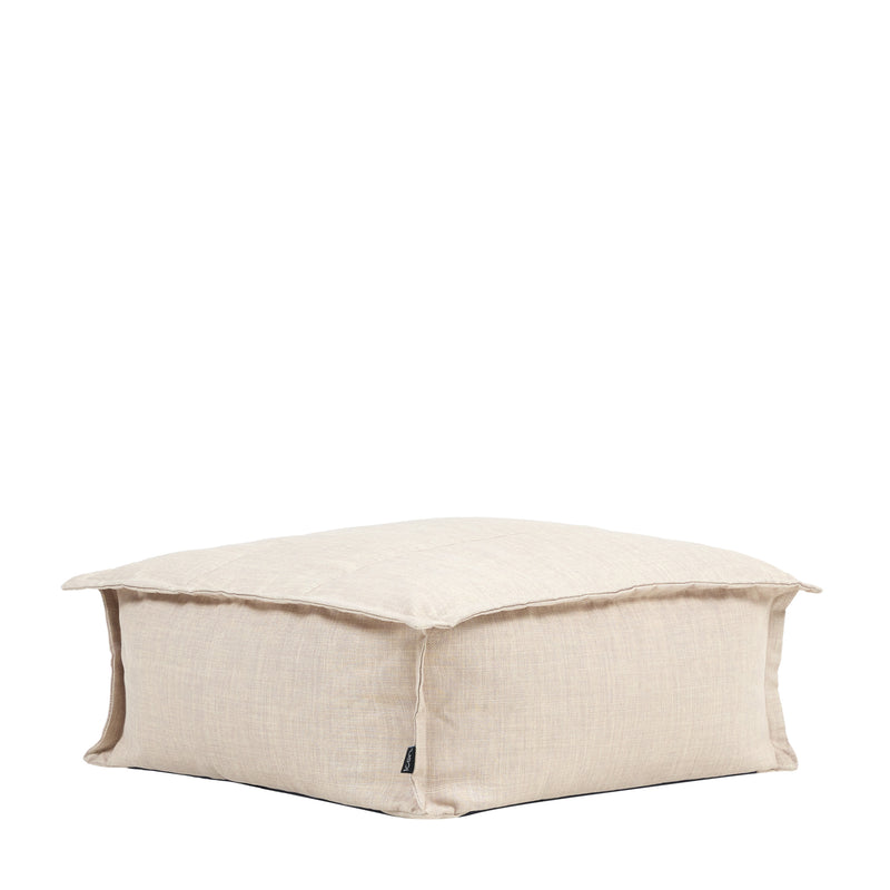 Pouf carré en tissu pour l'extérieur Vita, pierre