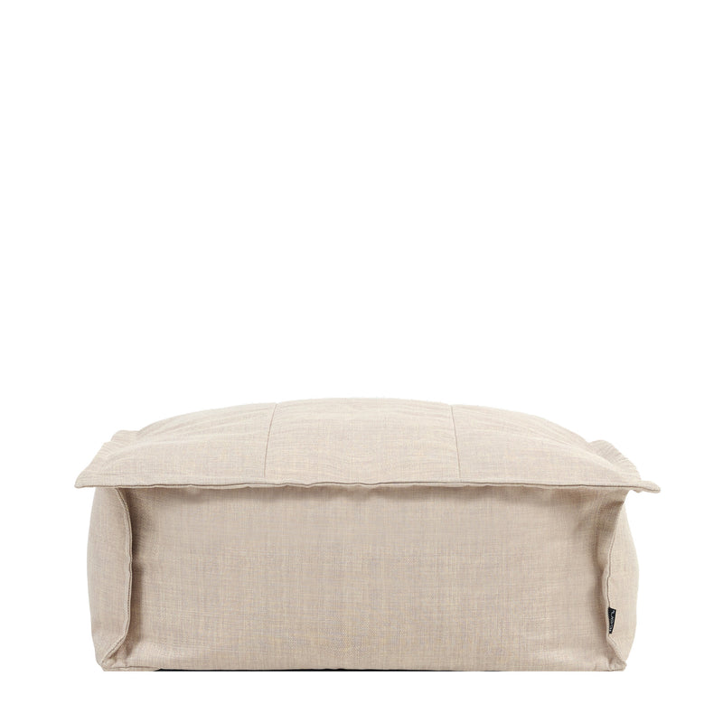 Pouf carré en tissu pour l'extérieur Vita, pierre