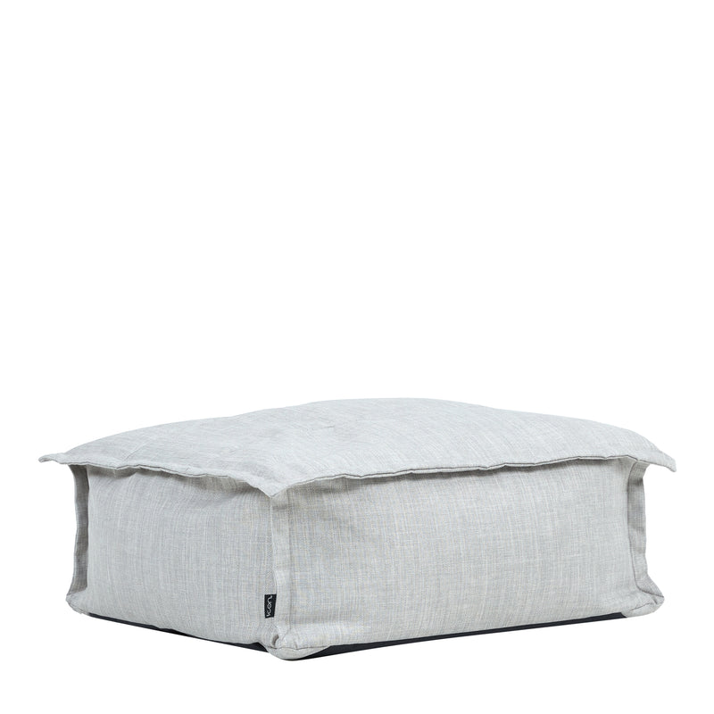 Pouf carré en tissu pour l'extérieur Vita, gris