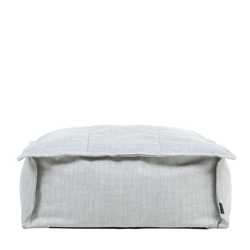 Pouf carré en tissu pour l'extérieur Vita, gris