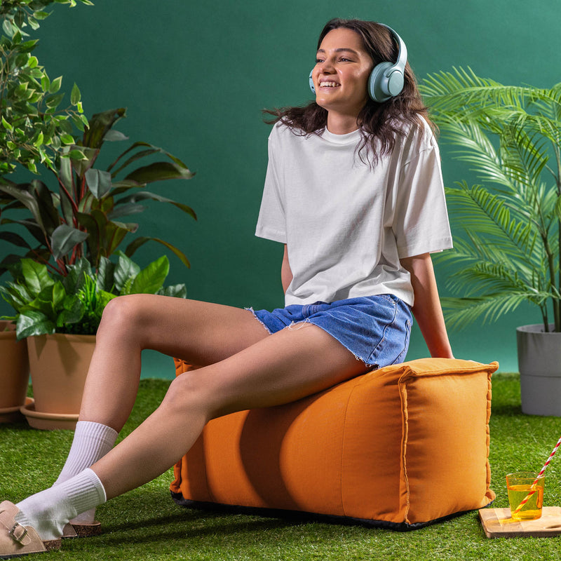 Pouf Bud en oléfine, orange