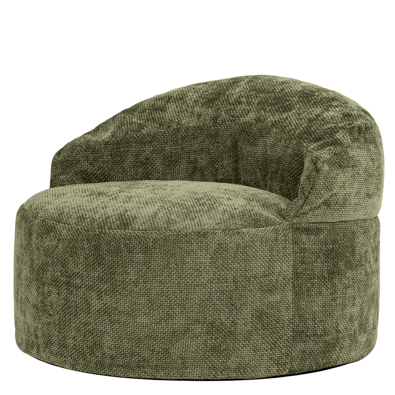 Pouf fauteuil d'appoint en chenille Orb - Vert Olive