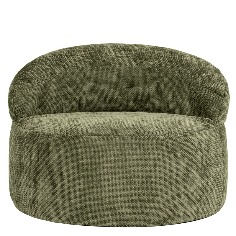 Pouf fauteuil d'appoint en chenille Orb - Vert Olive