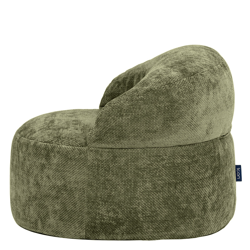 Pouf fauteuil d'appoint en chenille Orb - Vert Olive