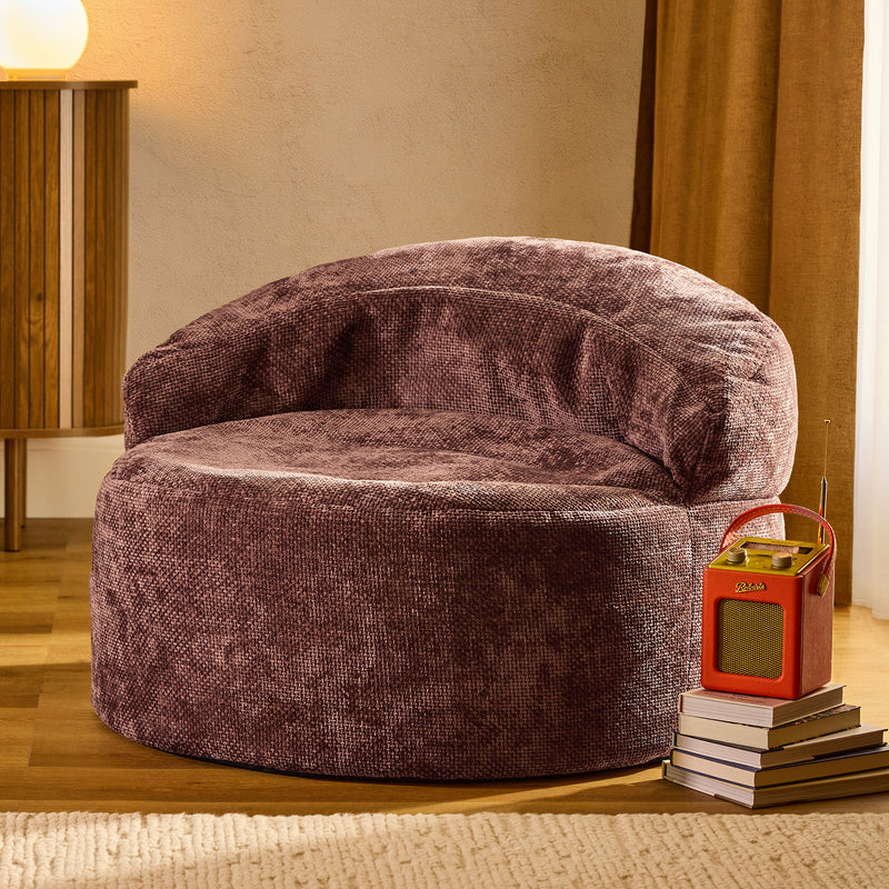 Fauteuil poire Orb en chenille - Mûre