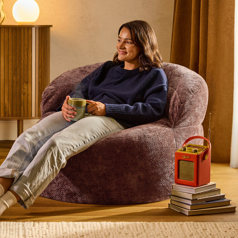 Fauteuil poire Orb en chenille - Mûre