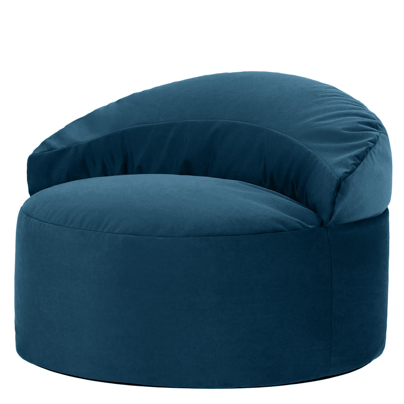 Fauteuil d'appoint en velours Orb (Pouf) - Bleu encre