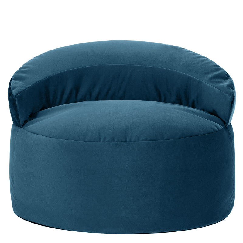 Fauteuil d'appoint en velours Orb (Pouf) - Bleu encre