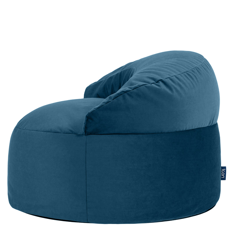 Fauteuil d'appoint en velours Orb (Pouf) - Bleu encre