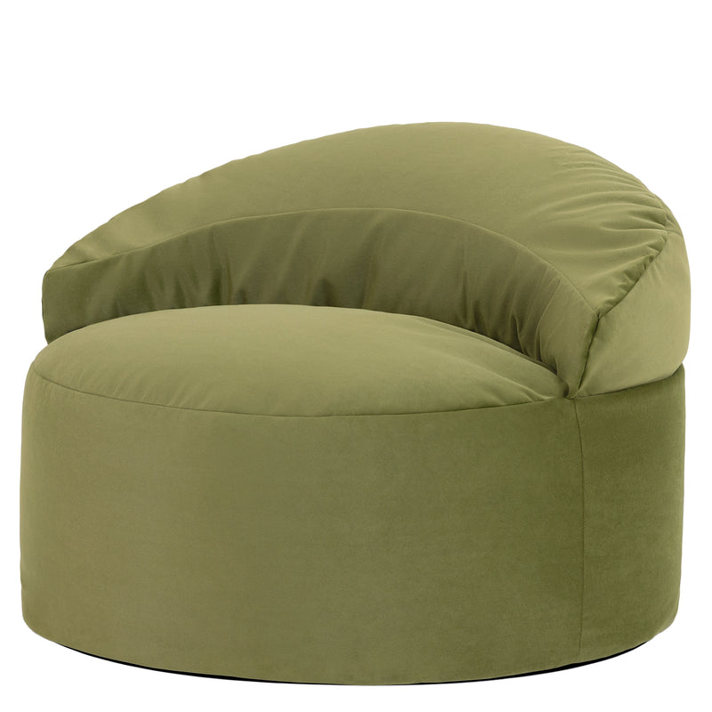 Fauteuil poire d'appoint en velours Orb - Vert olive