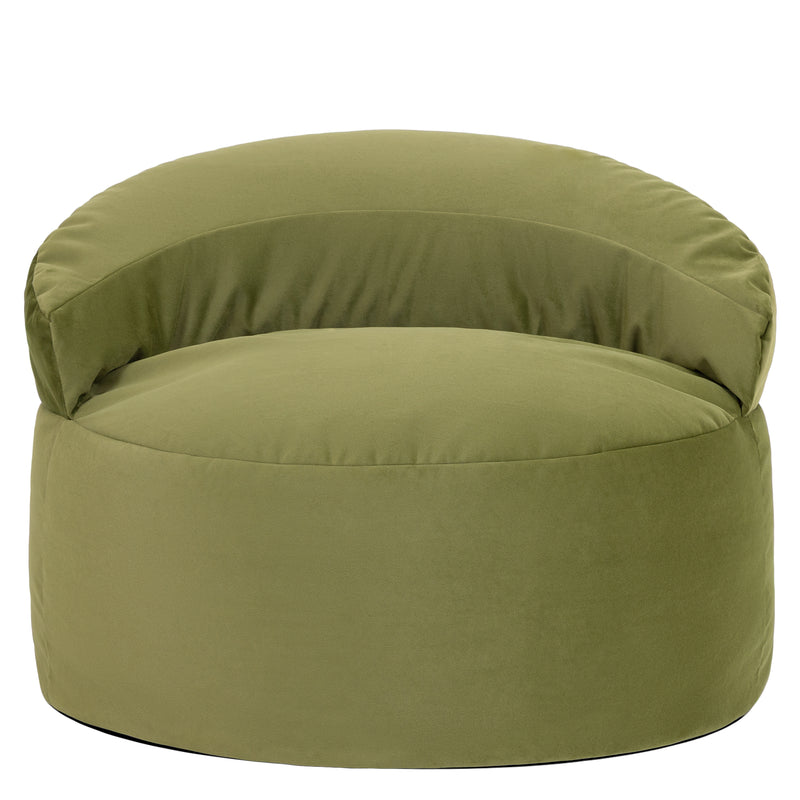 Fauteuil poire d'appoint en velours Orb - Vert olive