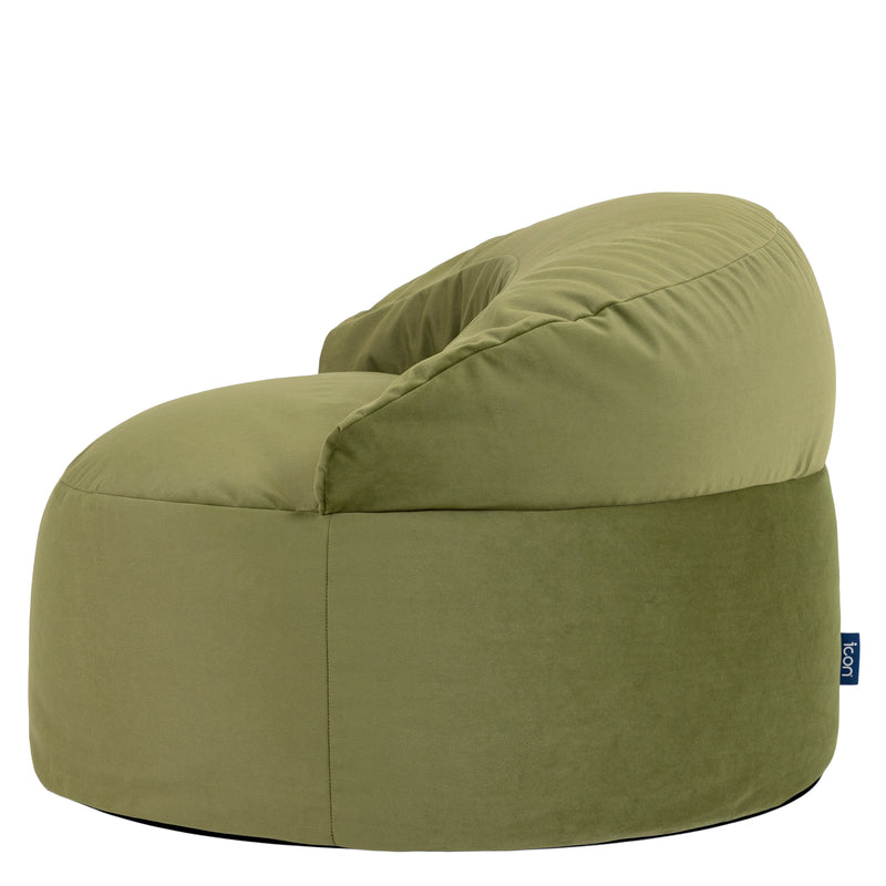Fauteuil poire d'appoint en velours Orb - Vert olive