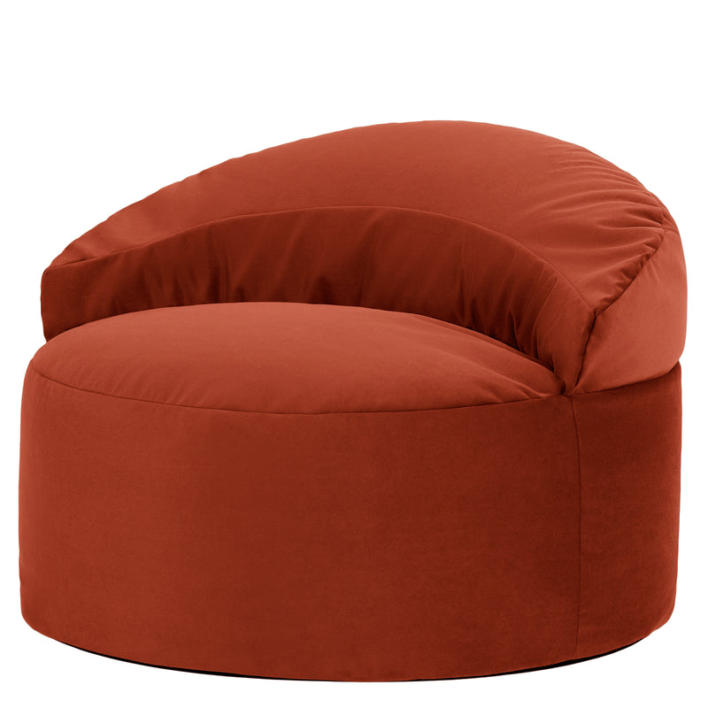 Fauteuil poire Orb en velours Terracotta Épicé