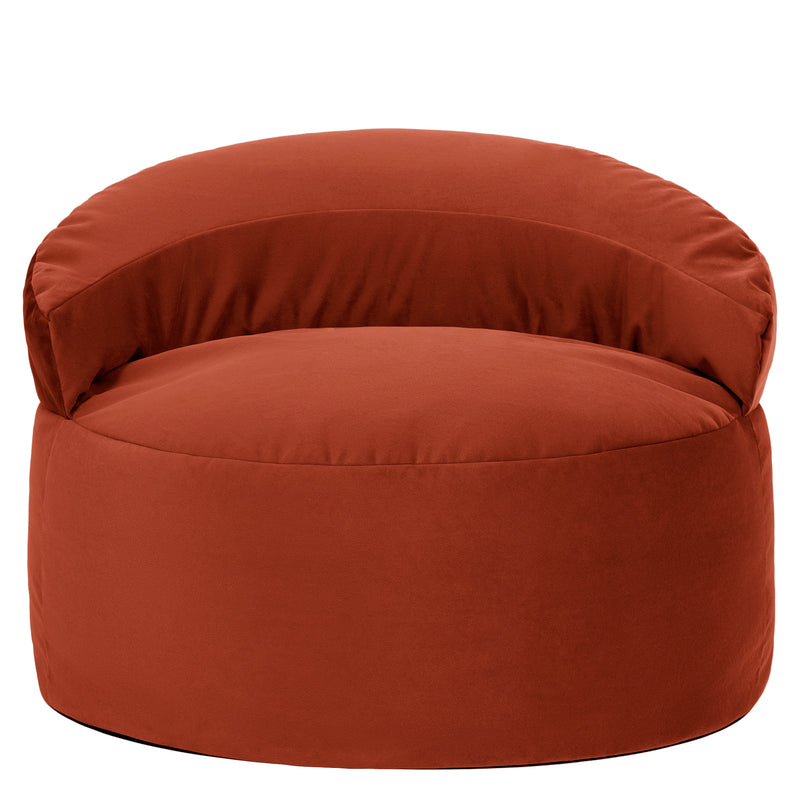 Fauteuil poire Orb en velours Terracotta Épicé