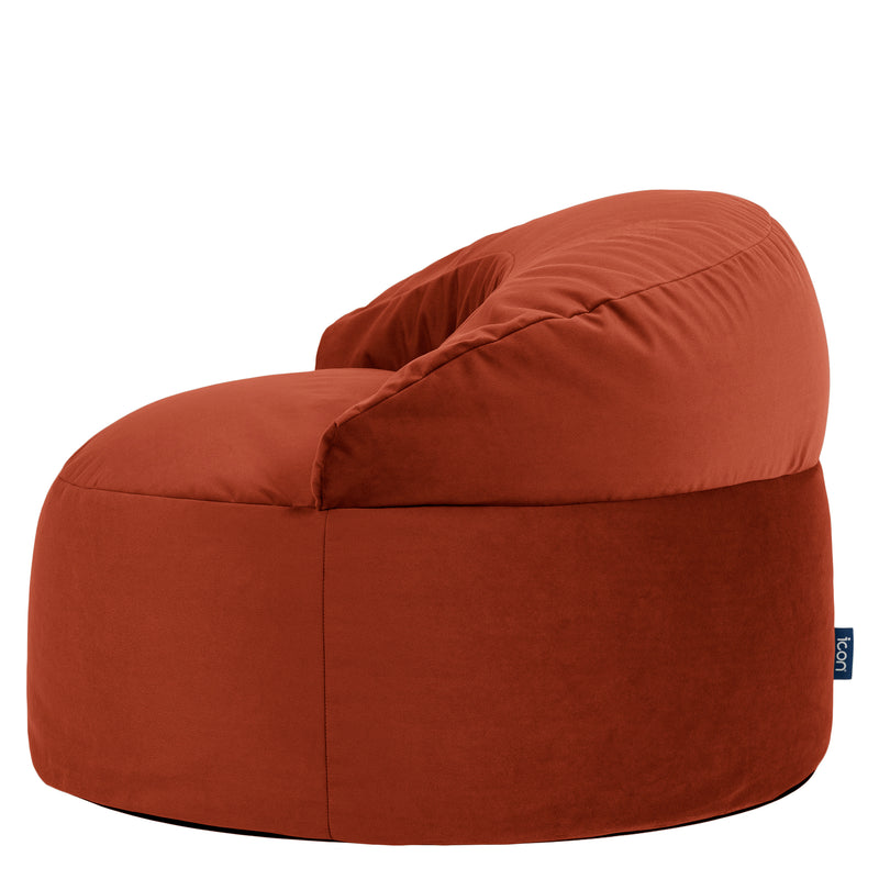 Fauteuil poire Orb en velours Terracotta Épicé