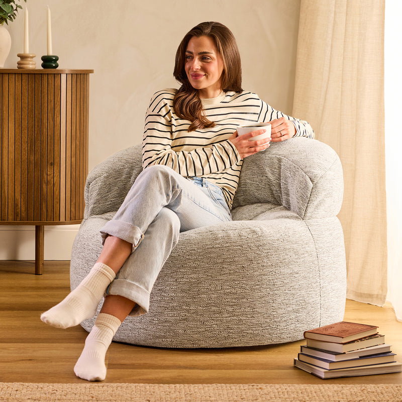 Pouf fauteuil Orb tissé – Naturel