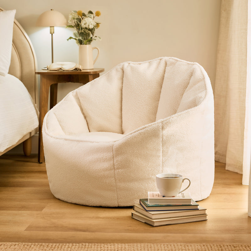 Fauteuil poire Sirena Bouclé - Ivoire
