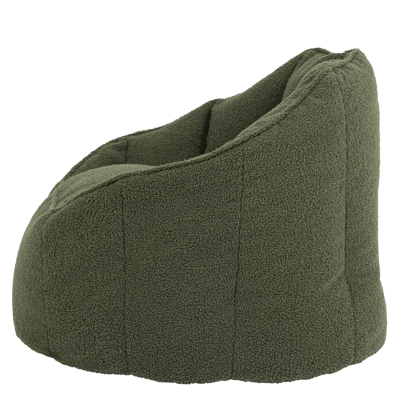 Fauteuil d'appoint pouf Sirena Bouclé - Vert olive
