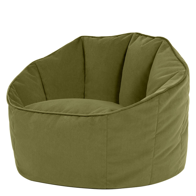Fauteuil poire Sirena en velours, vert