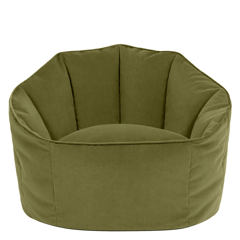 Fauteuil poire Sirena en velours, vert