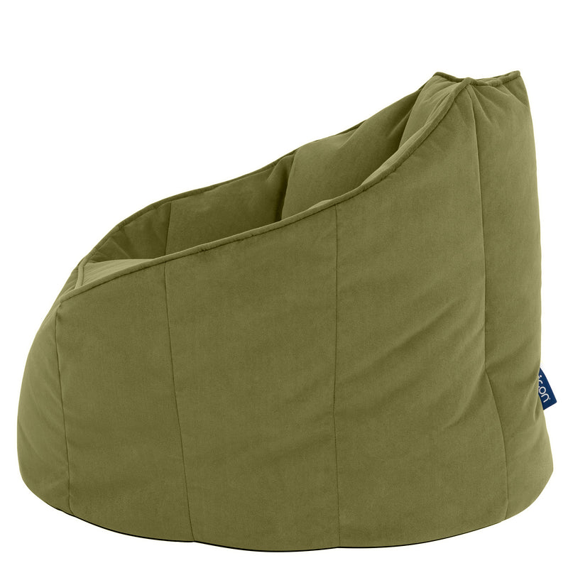 Fauteuil poire Sirena en velours, vert