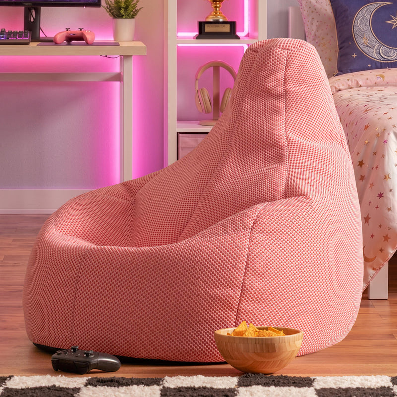 Fauteuil poire inclinable Gaming Performance en maille, rose
