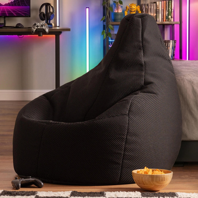 Pouf inclinable Gaming Performance maille XL, noir nuit