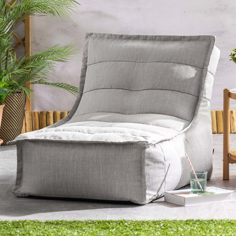 Pouf méridienne en tissu imperméable Dolce, gris