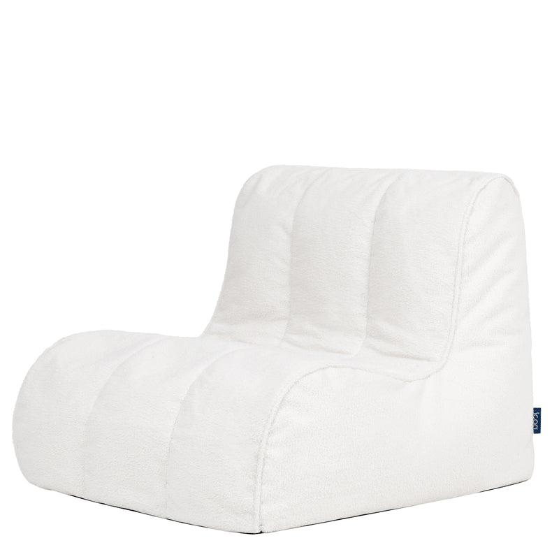 Swoop Pouf Poire Fauteuil d'appoint en Bouclé - Ivoire