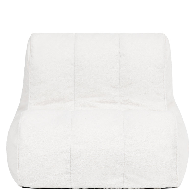Swoop Pouf Poire Fauteuil d'appoint en Bouclé - Ivoire