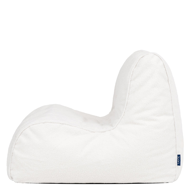 Swoop Pouf Poire Fauteuil d'appoint en Bouclé - Ivoire