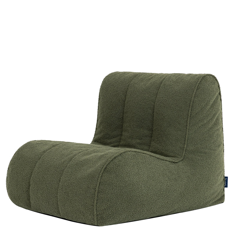 Fauteuil poire Swoop Bouclé - Vert olive