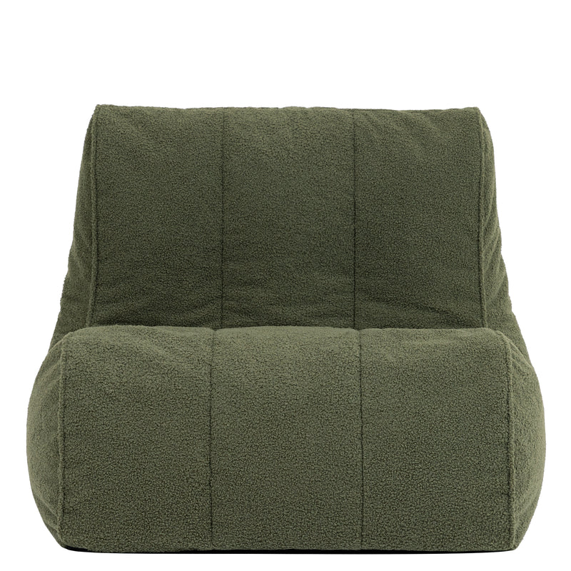 Fauteuil poire Swoop Bouclé - Vert olive