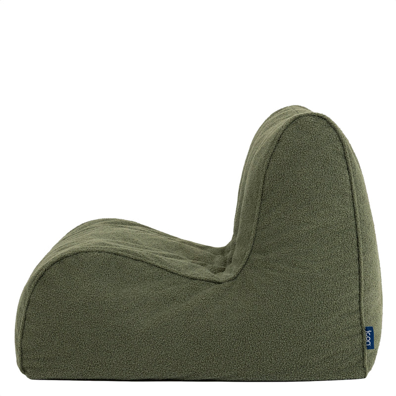 Fauteuil poire Swoop Bouclé - Vert olive