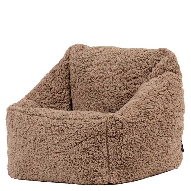 Fauteuil-poire en polaire Teddy pour enfants Natalia - Marron Teddy