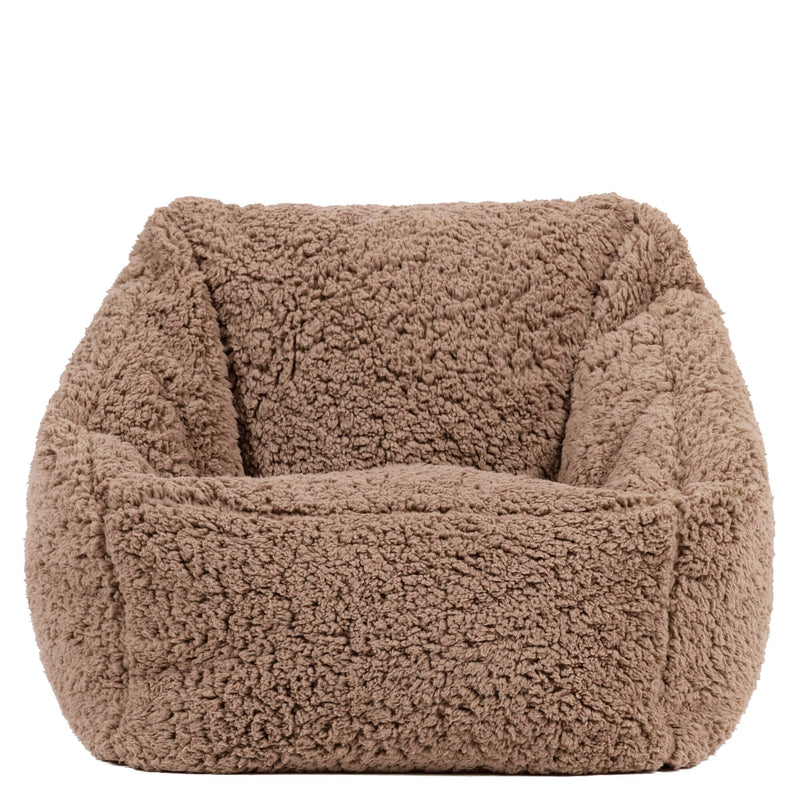 Fauteuil-poire en polaire Teddy pour enfants Natalia - Marron Teddy