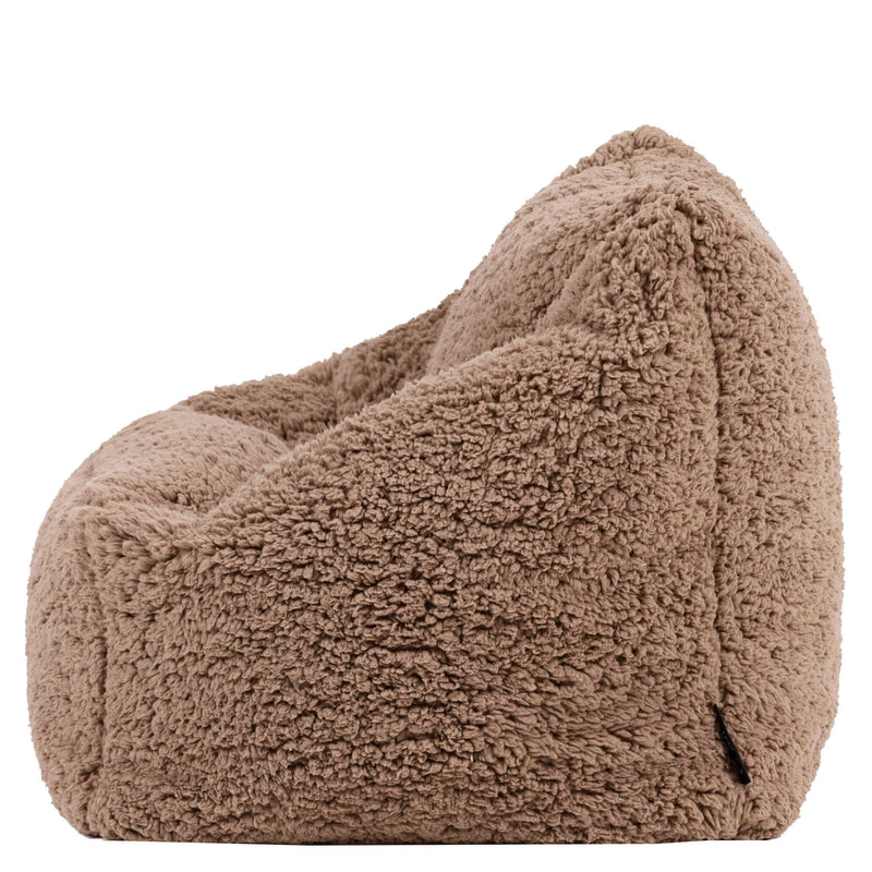 Fauteuil-poire en polaire Teddy pour enfants Natalia - Marron Teddy