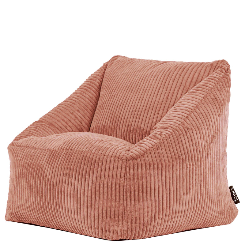 Fauteuil poire enfant Natalia en velours côtelé, rose auroral