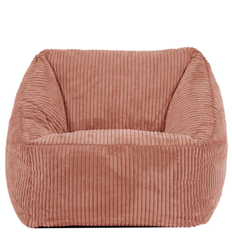 Fauteuil poire enfant Natalia en velours côtelé, rose auroral