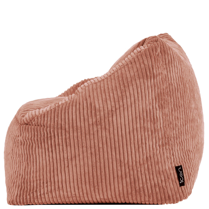 Fauteuil poire enfant Natalia en velours côtelé, rose auroral