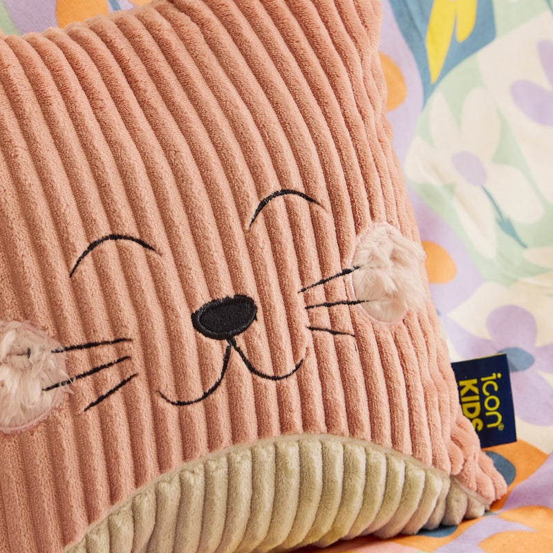 Pouf et coussin Cleo Cat pour enfants - Rose aurore
