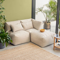 Canapé poire modulaire Noa, en tissu, pour l'extérieur, naturel 