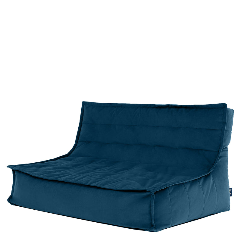 Pouf canapé Kota Velours - Bleu encre