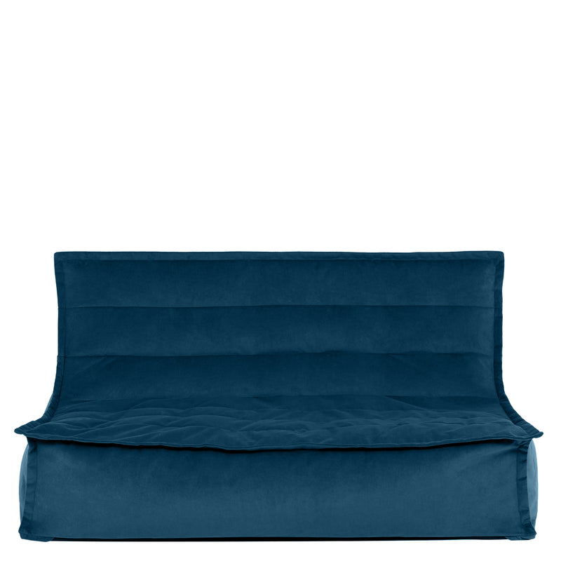 Pouf canapé Kota Velours - Bleu encre
