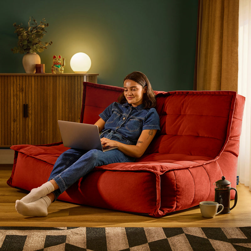 Pouf Poire en Velours Kota - Terracotta Épicé