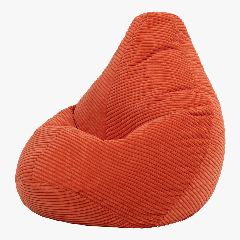 Pouf inclinable Kids Dalton en velours côtelé, orange